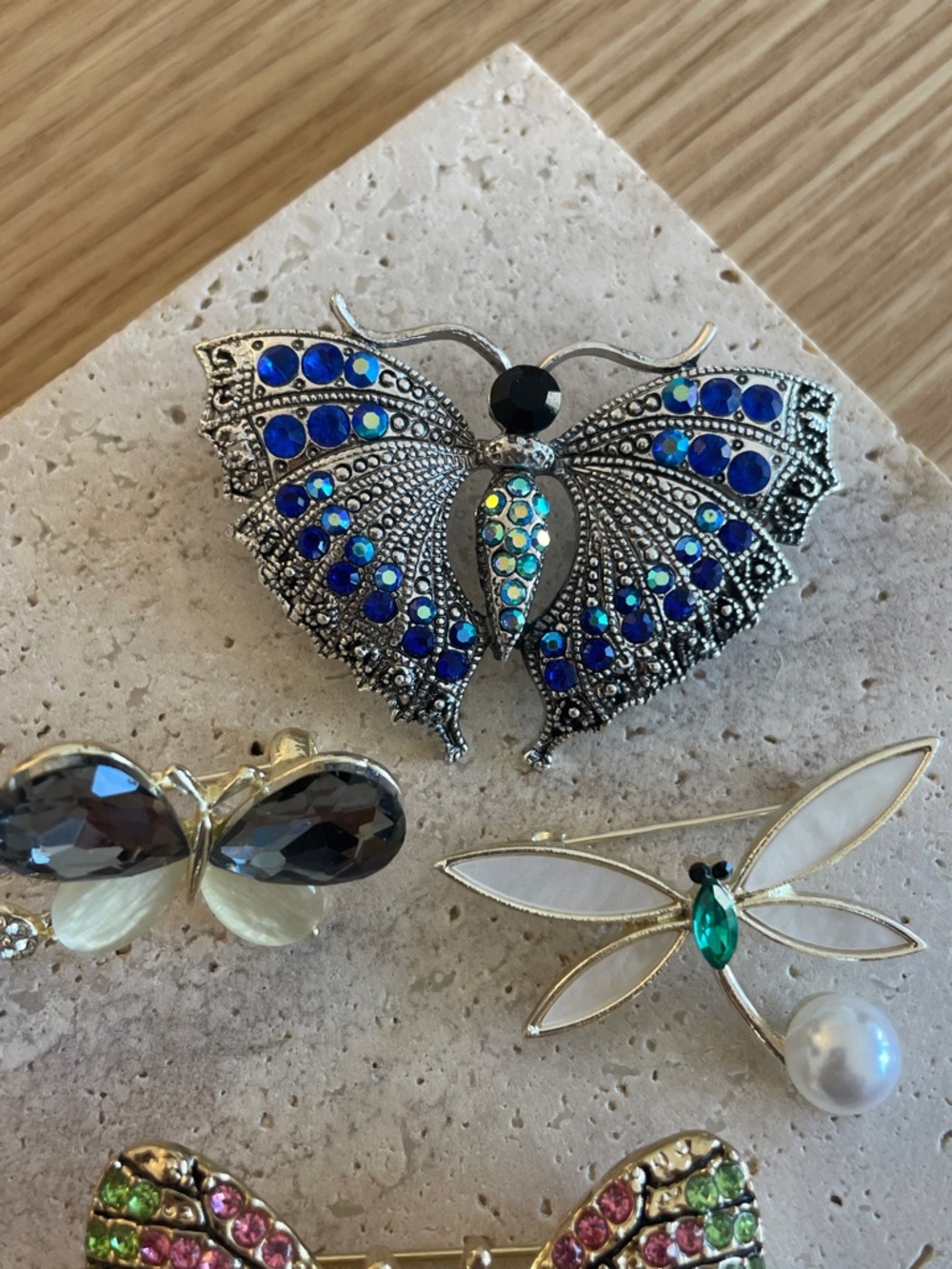 Butterfly Dragonfly Brooch Bundle Rhinestone Enamel Cottagecore Coquette Jewelry - Picture 3 of 5